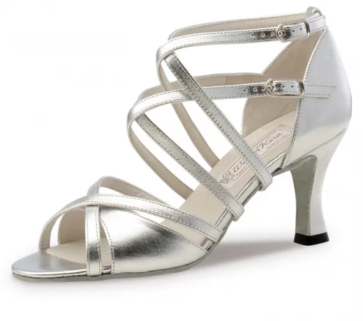 Werner Kern Eva Tanzschuhe Eva chevro silber Damentanzschuhe mit 6,5cm Absatz